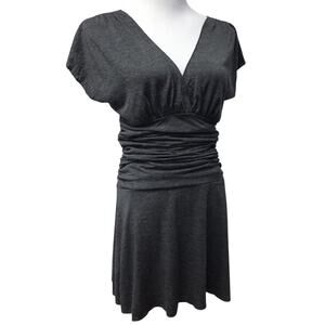 Miss Chievous Dress Womens Large Ruched Gray